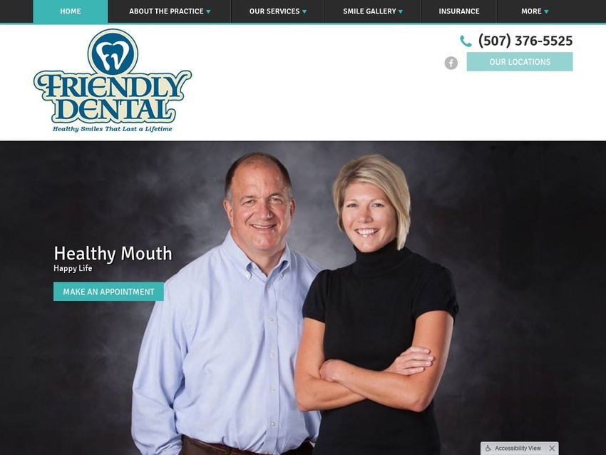 Friendly Dental Pc Website Screenshot from friendlydentalpc.com
