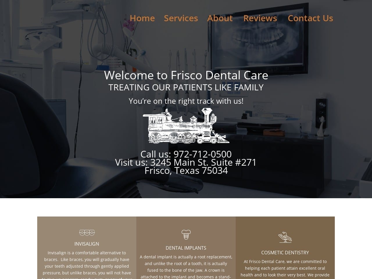 Frisco Dental Care Website Screenshot from friscodentalcare.com