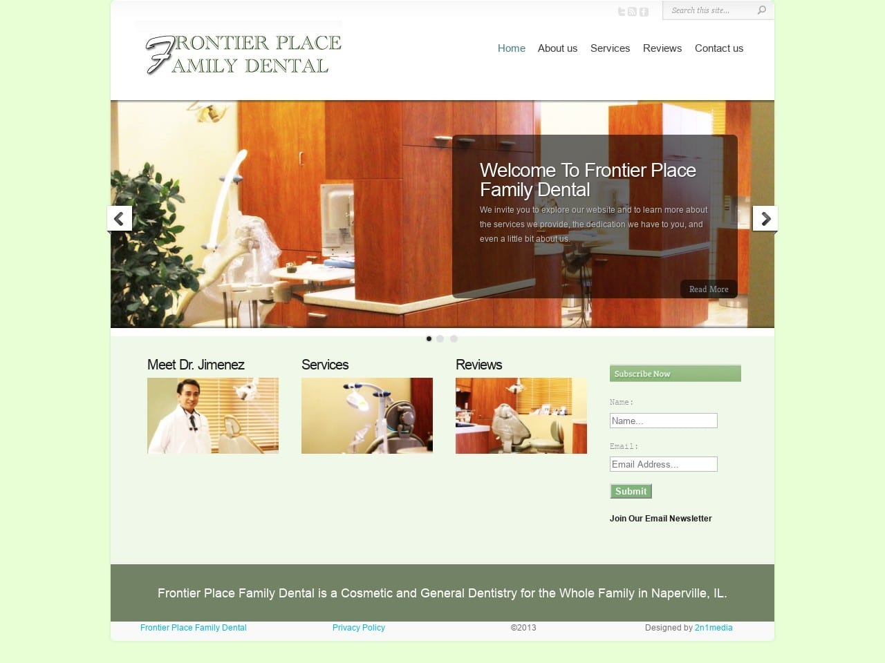 Frontier Place Family Dental Website Screenshot from frontierplacedental.com