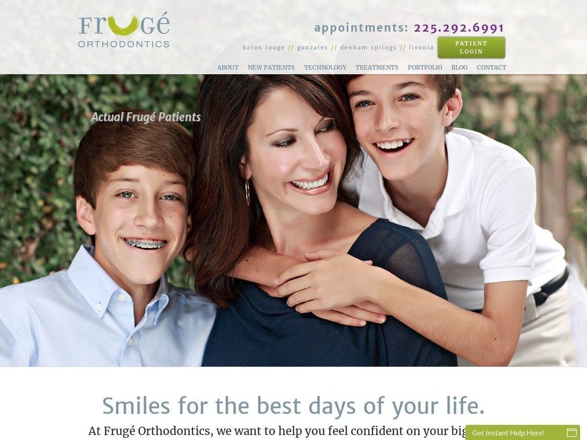 Frugc B) Orthodontics Website Screenshot from frugeorthodontics.com