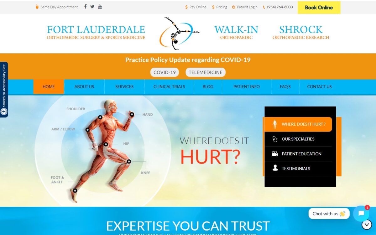 ftlauderdaleortho.com screenshot