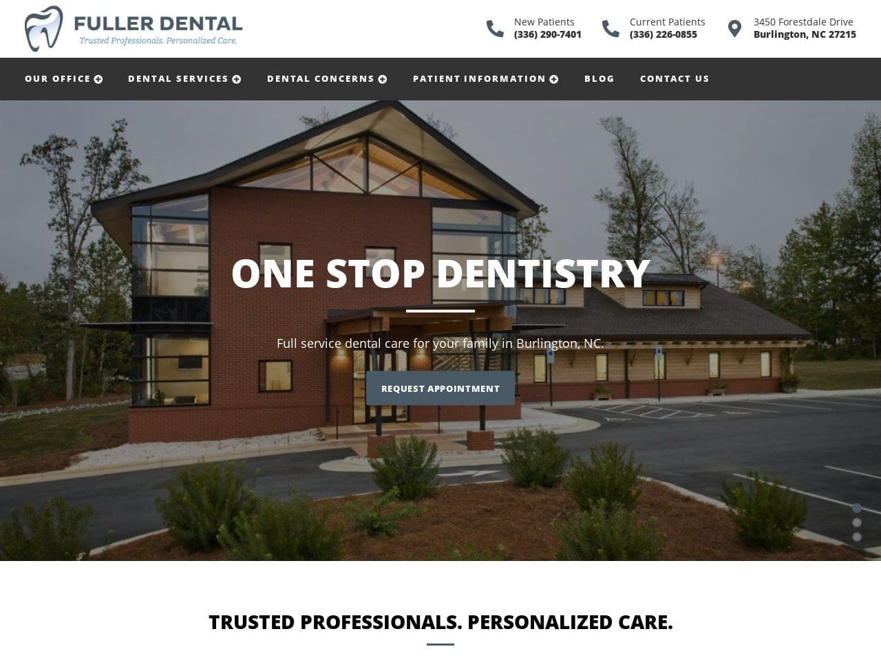 Dr. Rawley H. Fuller III DDS Website Screenshot from fullerdental.com