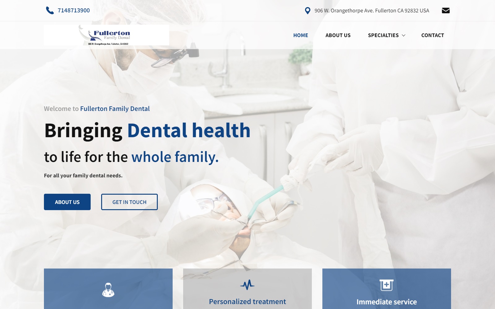 fullertonfamilydental.com screenshot