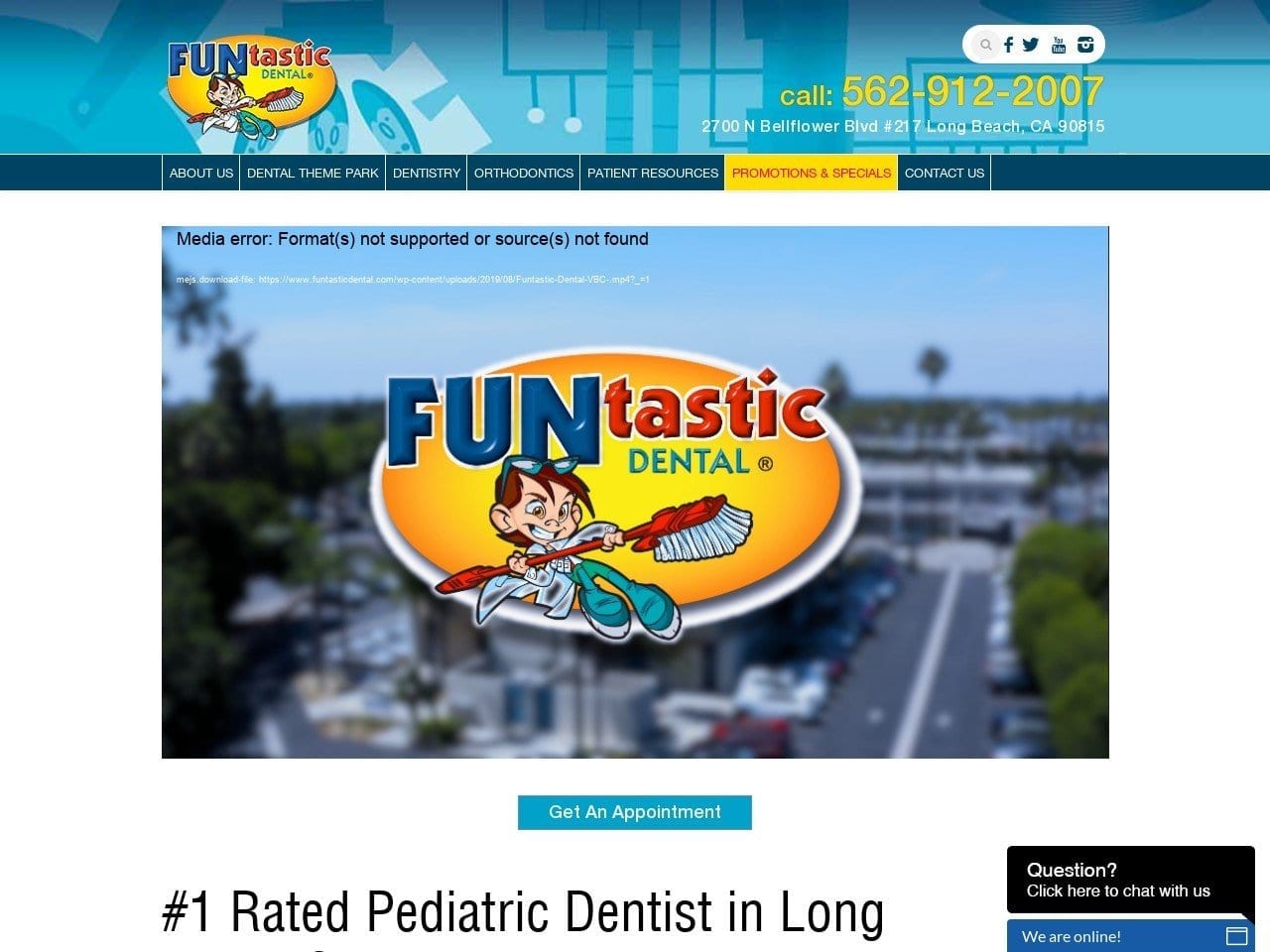 Funtastic Dental Dentist Website Screenshot from funtasticdental.com