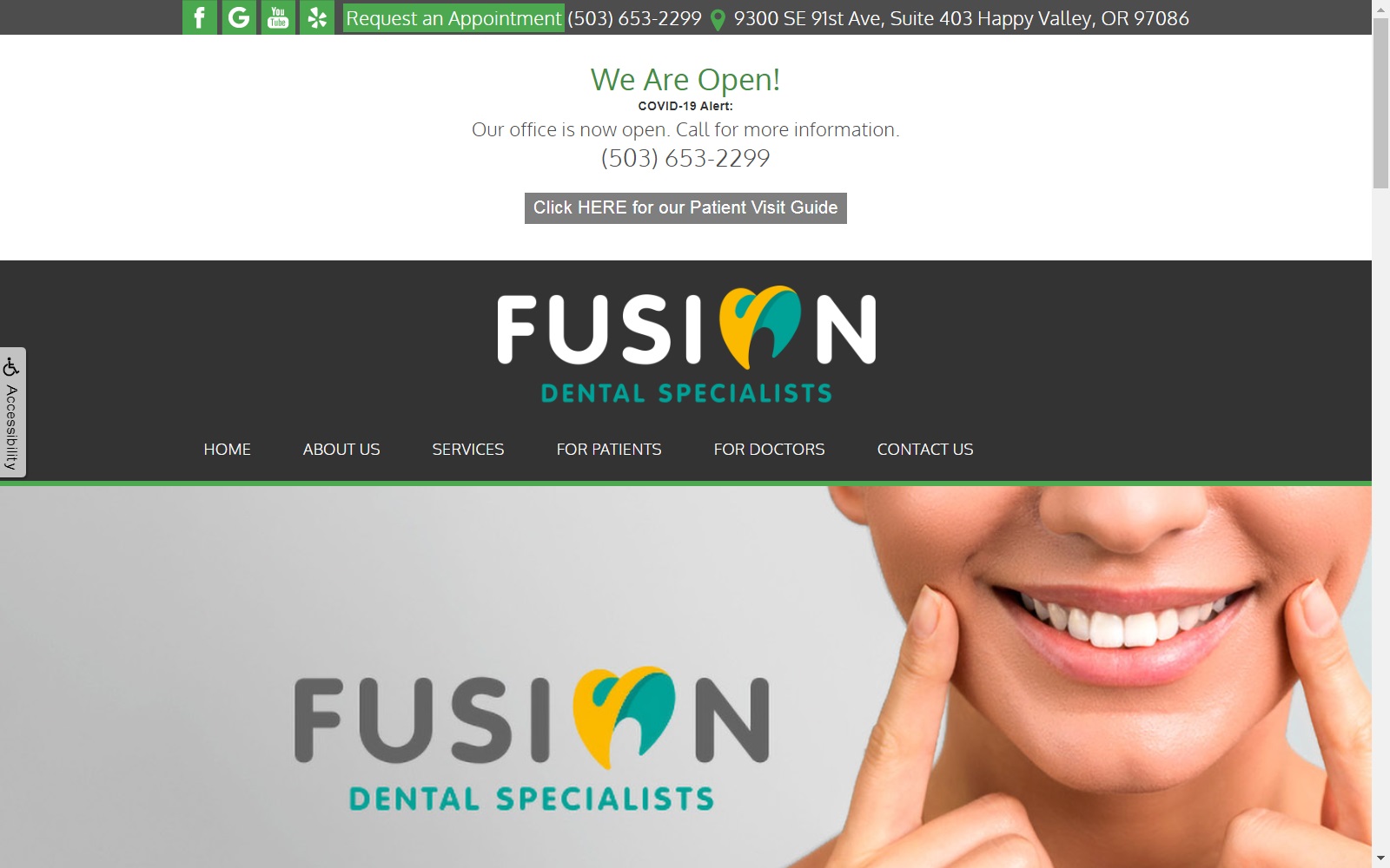 fusiondentalspecialists.com screenshot