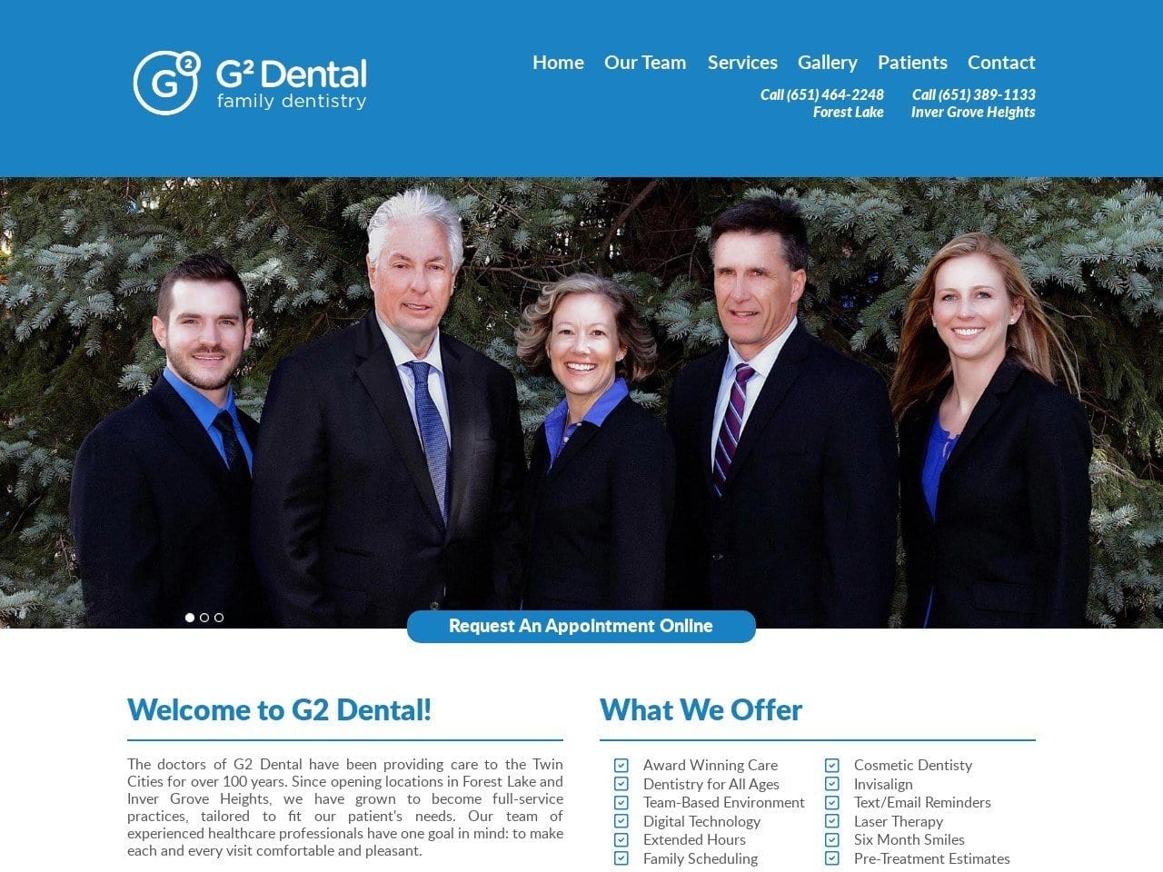 G 2 South Website Screenshot from g2dental.com