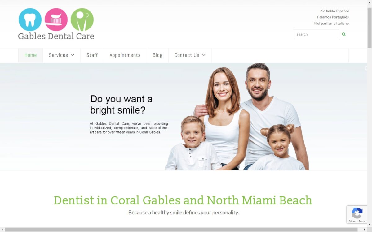 gablesdentalcare.com screenshot