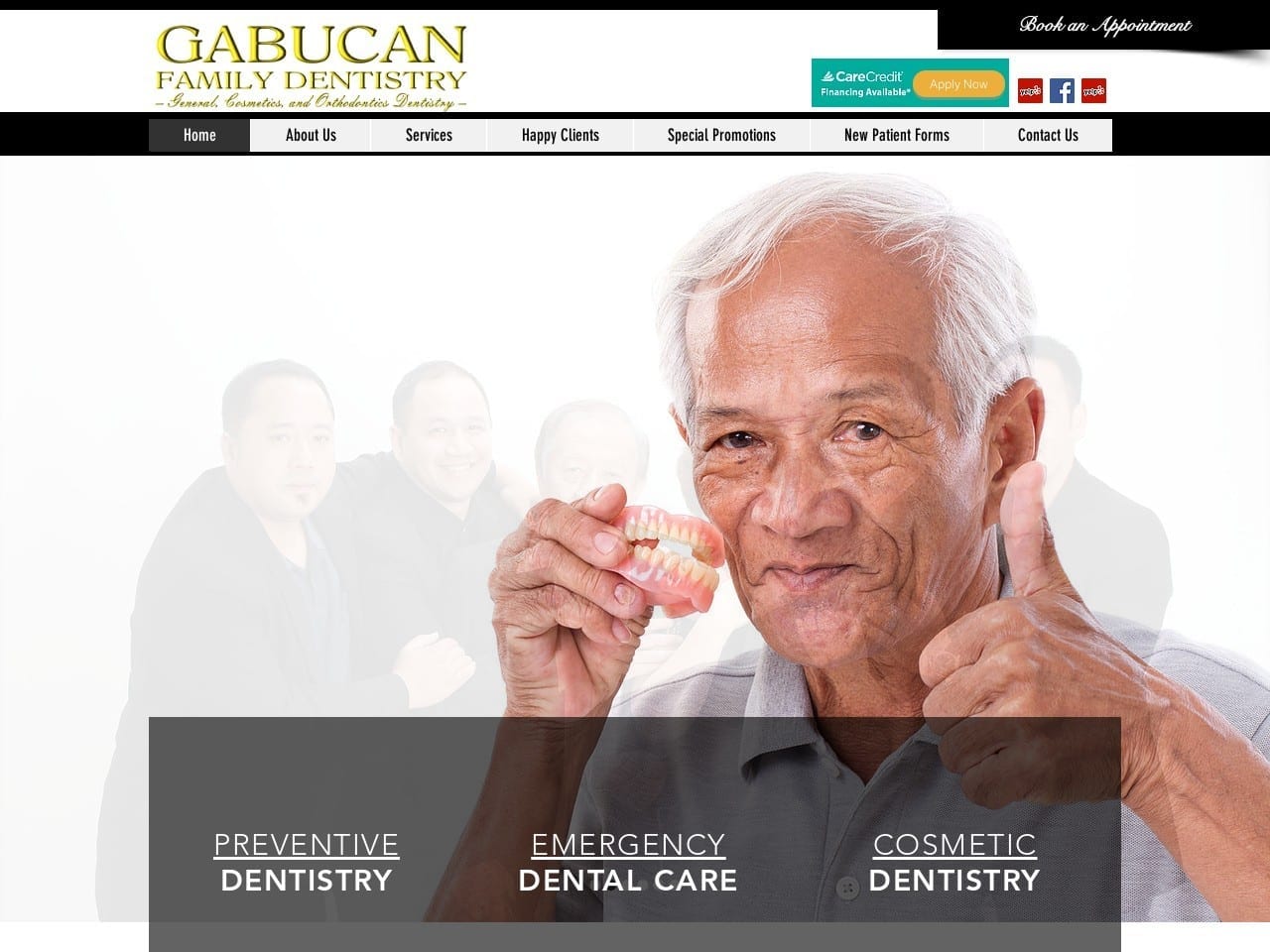 Gabucan Family Dentist Website Screenshot from gabucandentistry.com