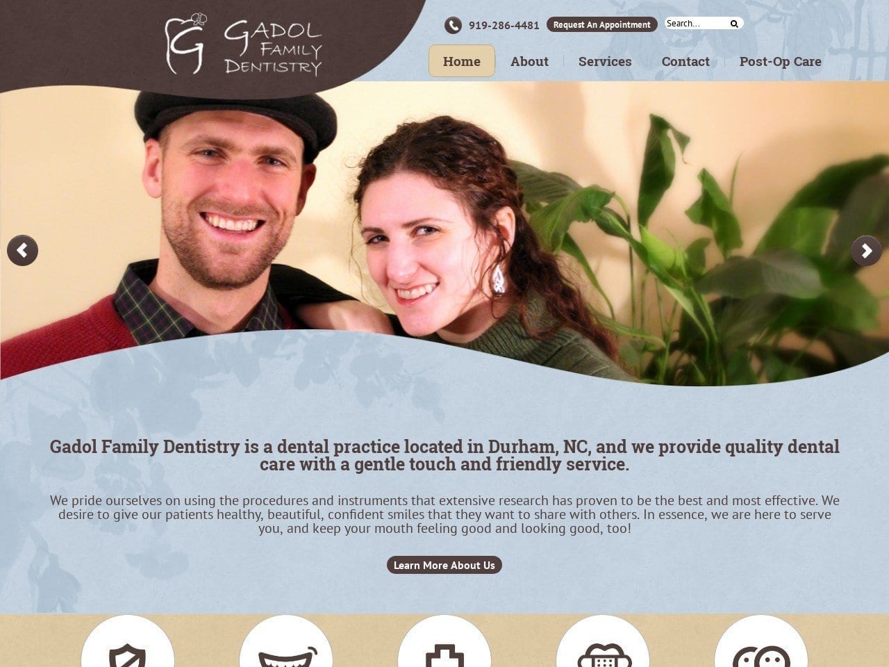 Gadol Family Dentist Website Screenshot from gadolfamilydentistry.com