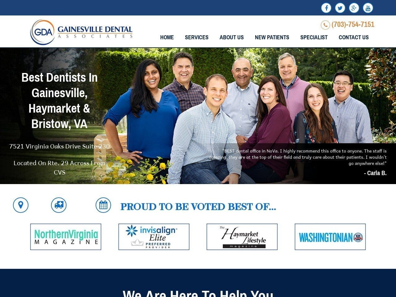 Dr. Faline Davenport DDS Website Screenshot from gainesvilledentalassociates.com