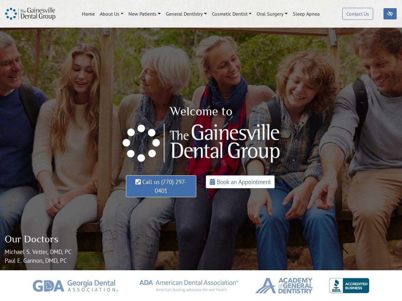 Gainesville Dental Group Website Screenshot from gainesvilledentalgroup.com