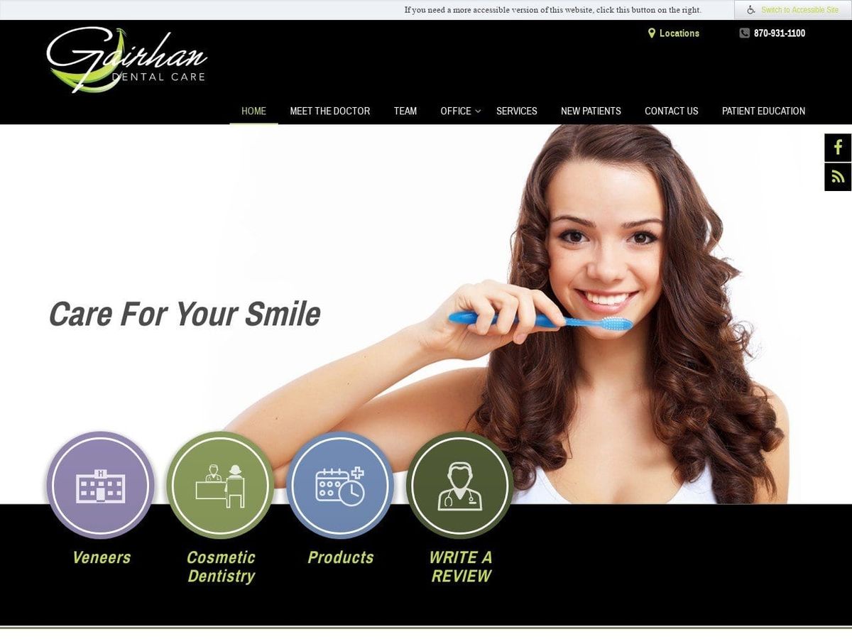 Gairhan Dental Care Website Screenshot from gairhandentalcare.com