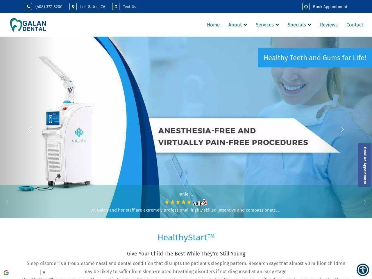 Galan Dental Website Screenshot from galandental.com
