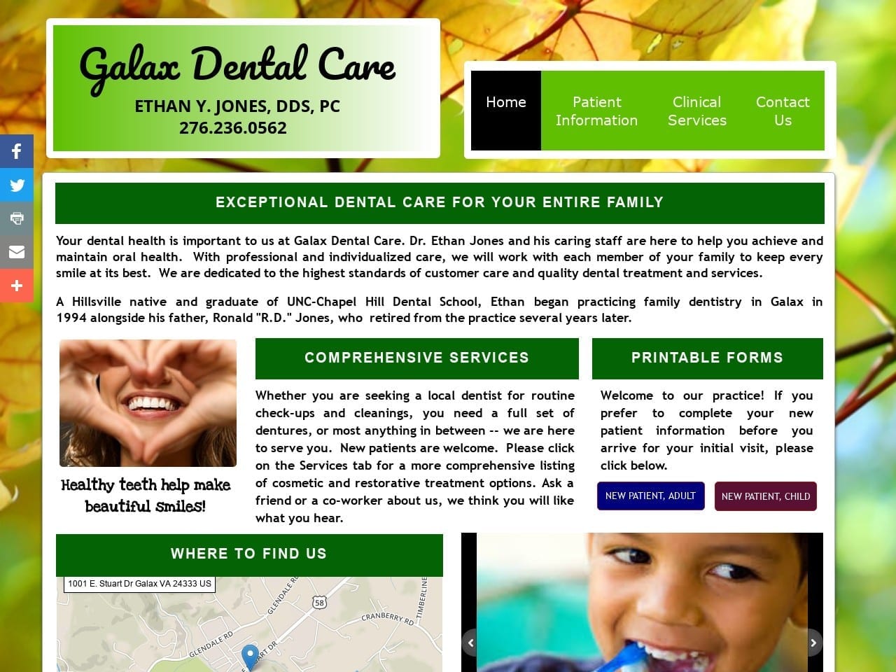 Dr. Ethan Y Jones Website Screenshot from galaxdentalcare.com