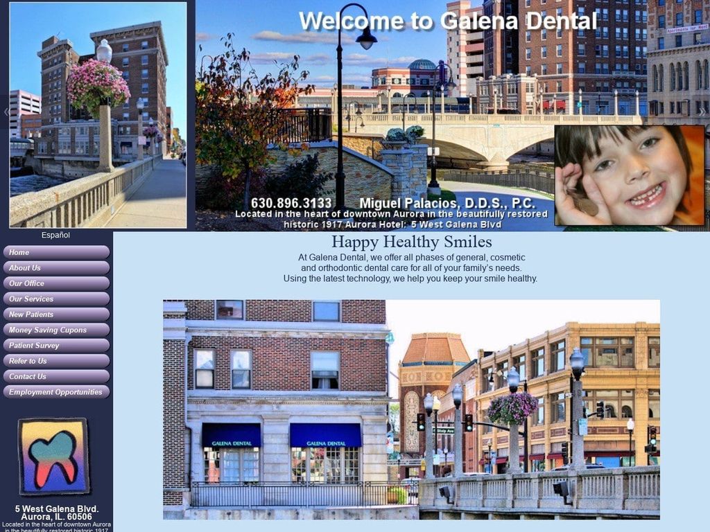 Dr. Miguel Palacios DDS Website Screenshot from galenadental.com