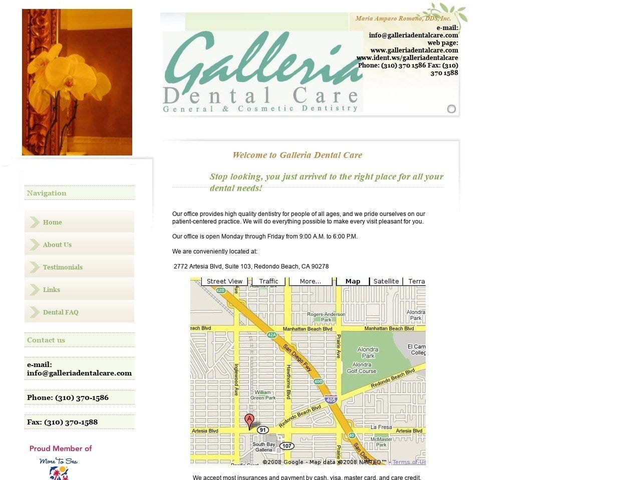 Galleria Dental Care Website Screenshot from galleriadentalcare.com