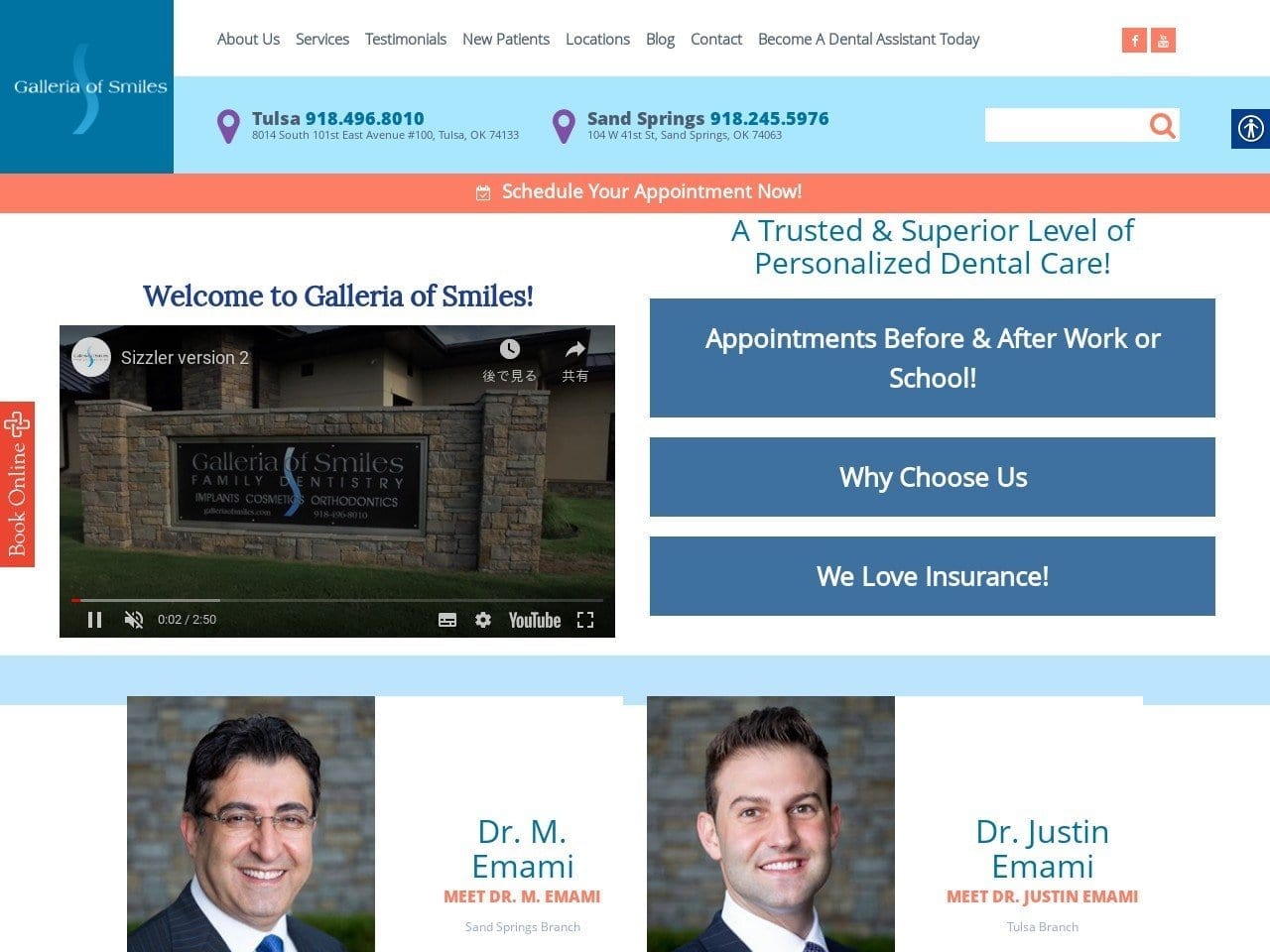 Galleria Of Smiles Family Dentist Website Screenshot from galleriaofsmiles.com