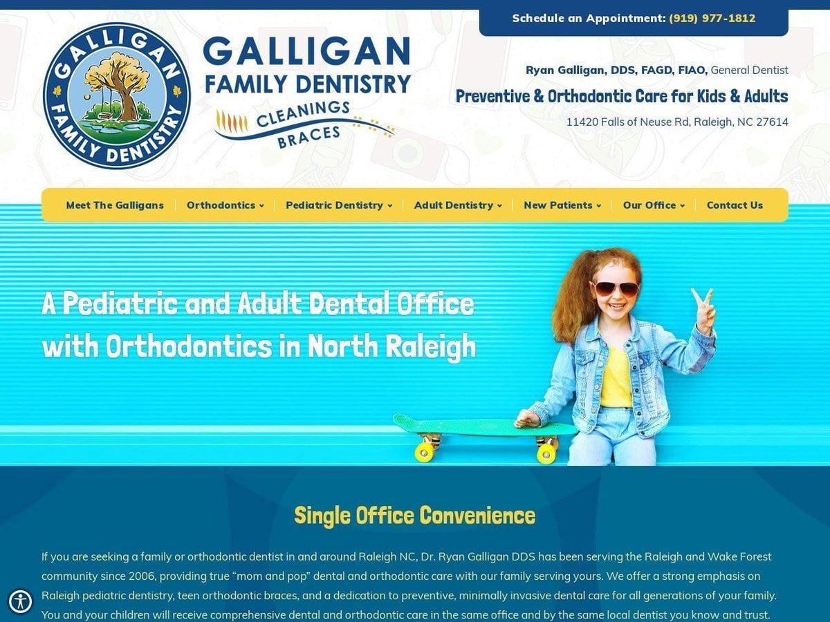 Galligan Family Dentistry Website Screenshot from galliganfamilydentistry.com
