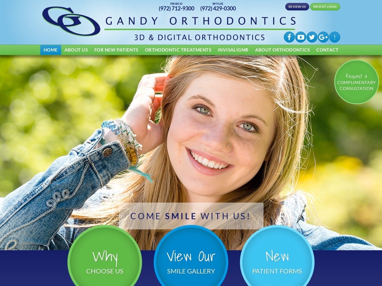 Gandy Orthodontics Allen & Fairview Website Screenshot from gandyorthodontics.com