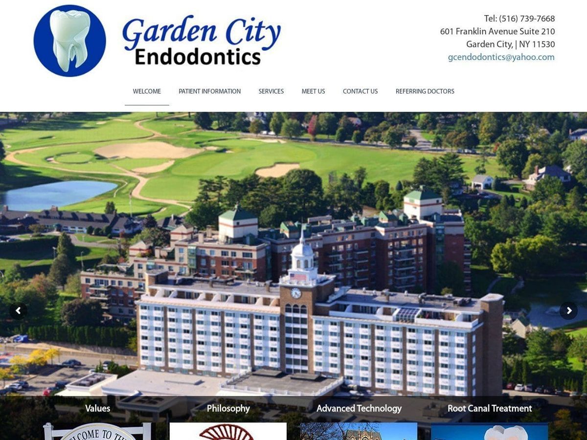 Garden City Oncology Website Screenshot from gardencityendo.com