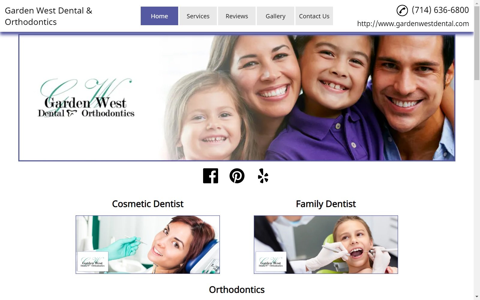 gardengrovedentaloffice.com screenshot