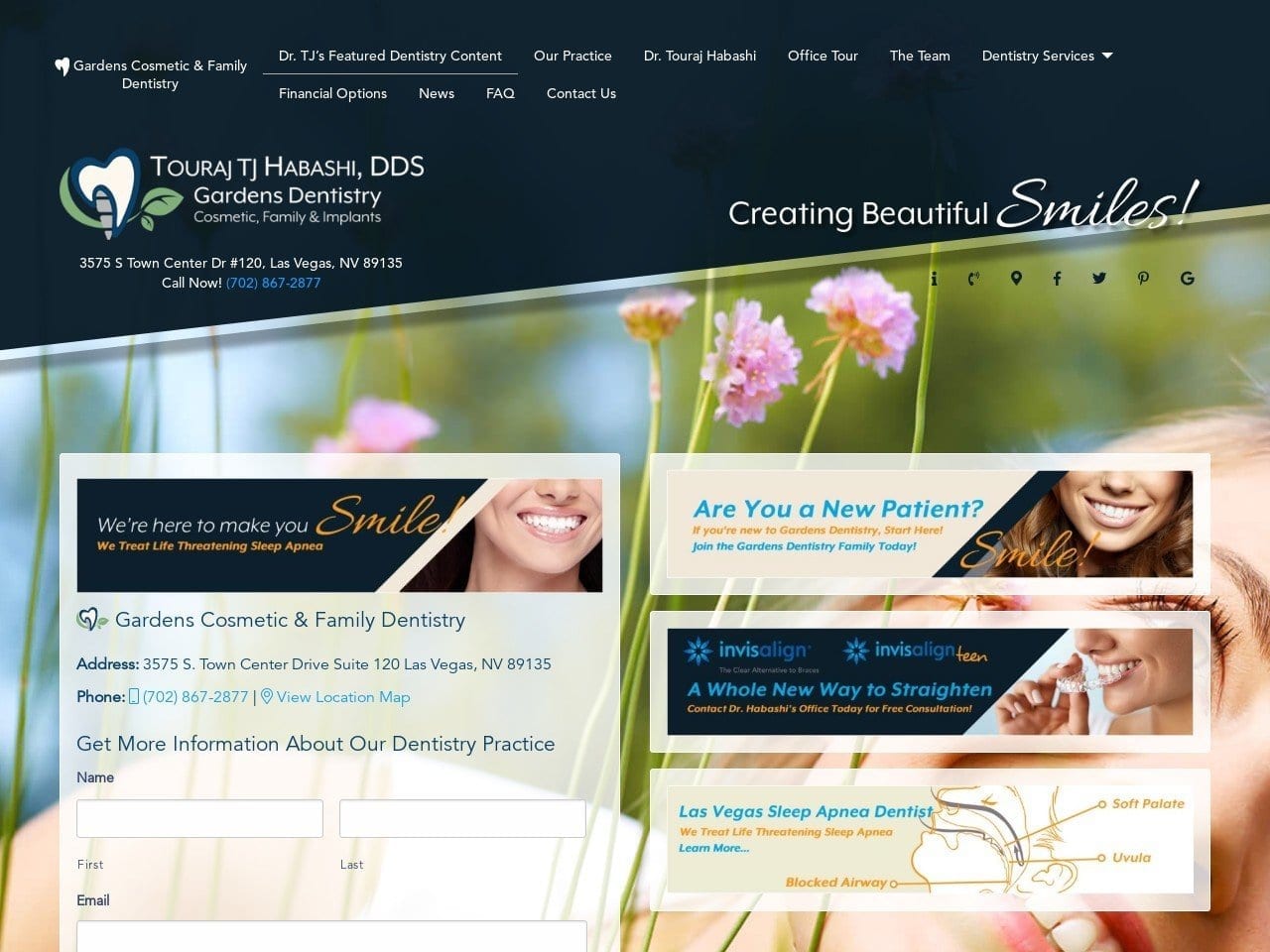 Gardens Dentistry Website Screenshot from gardensdentistry.com