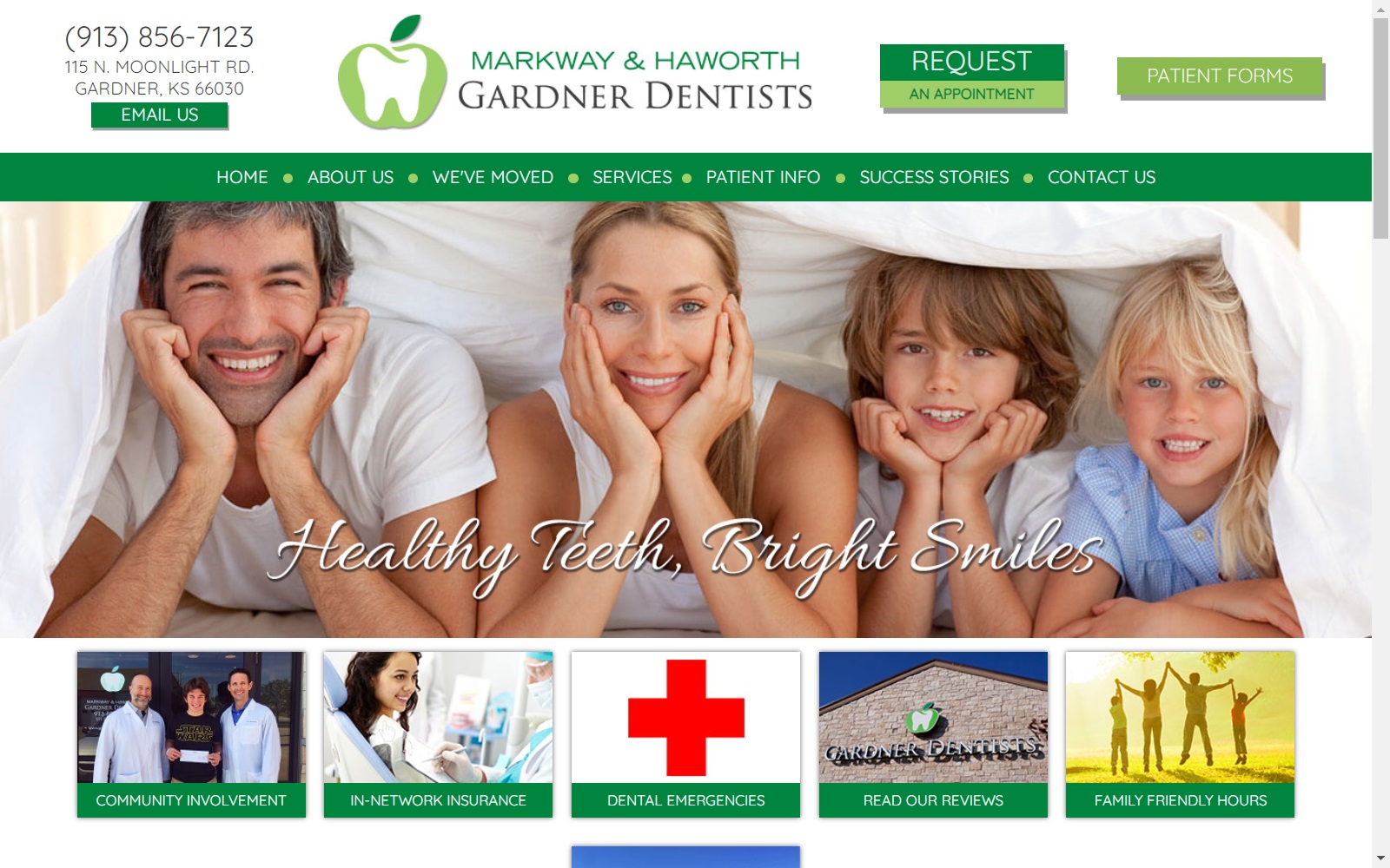 gardnerdentists.com screenshot