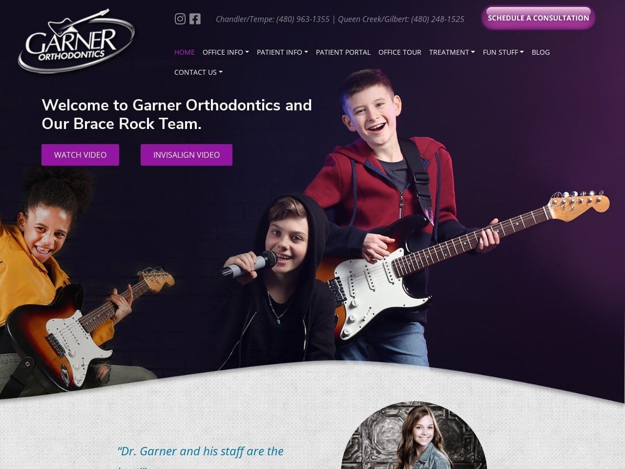 Garner Orthodontics Website Screenshot from garnerorthodontics.com