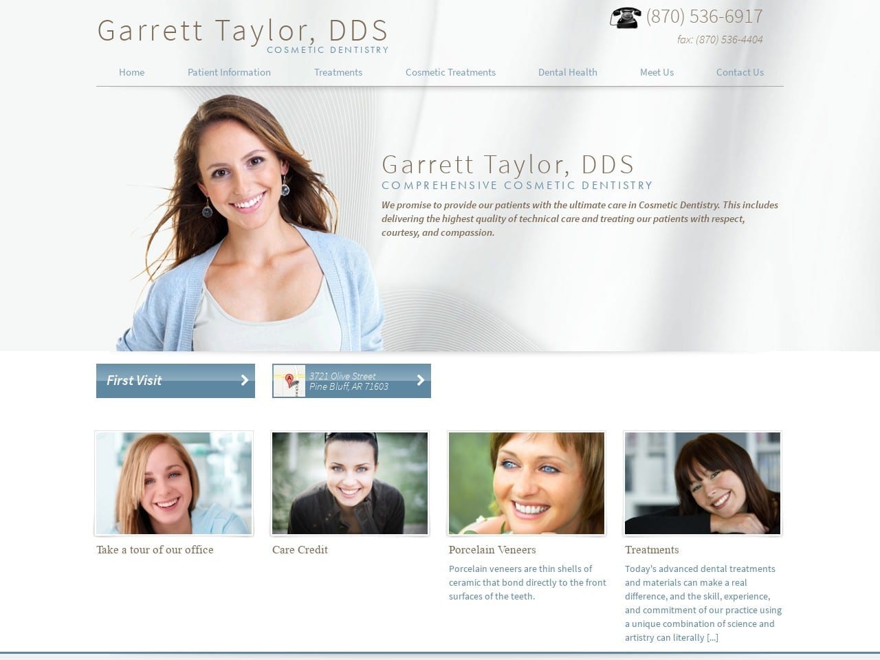 Garrett Taylor DDS PA Website Screenshot from garretttaylordds.com