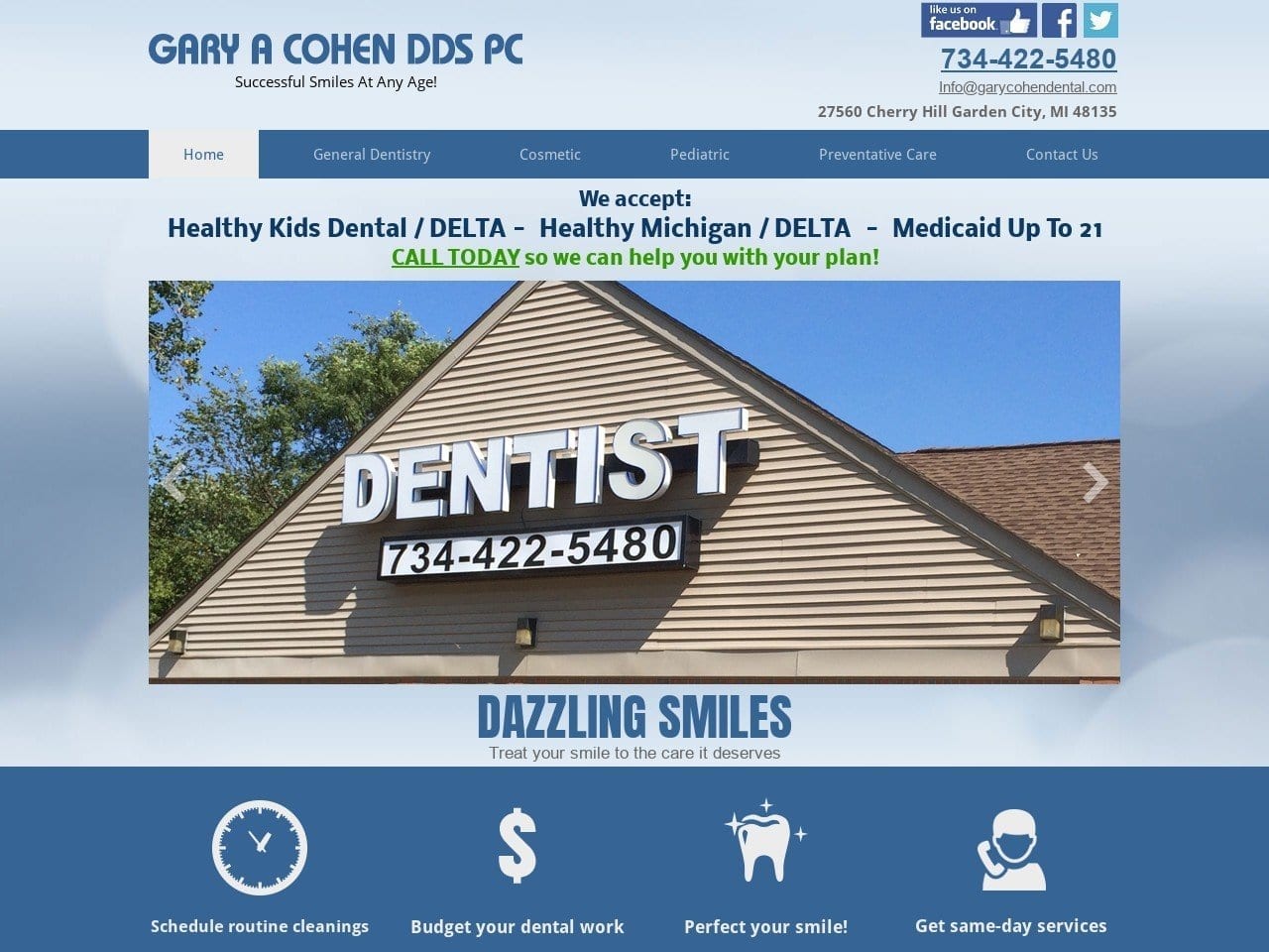 Gary A Cohen DDS PC Website Screenshot from garycohendental.com