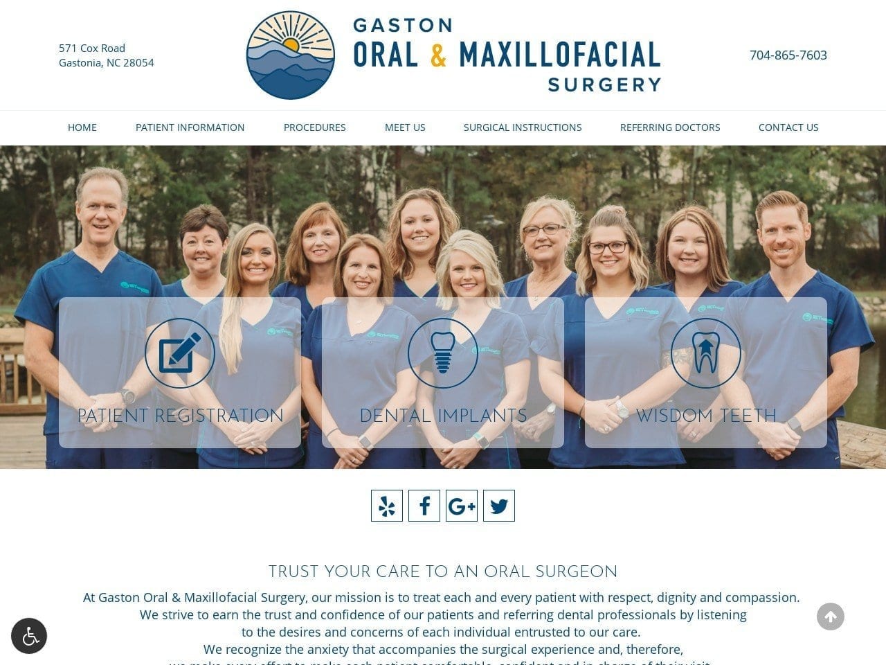 Gaston Oral & Maxillofacial Website Screenshot from gastonoms.com