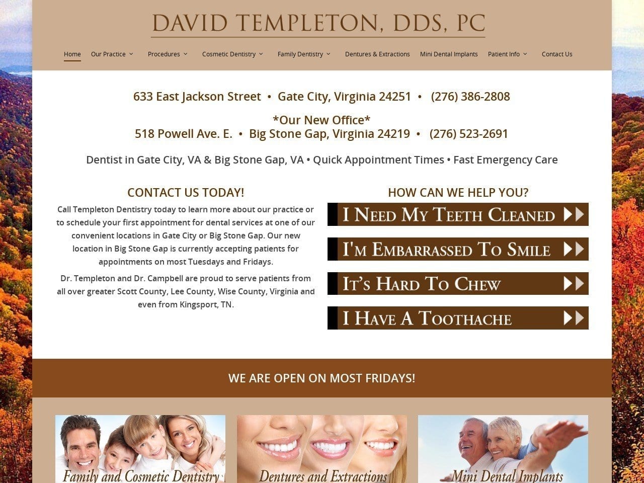 David Templeton DDS PC Website Screenshot from gatecitydentalpractice.com