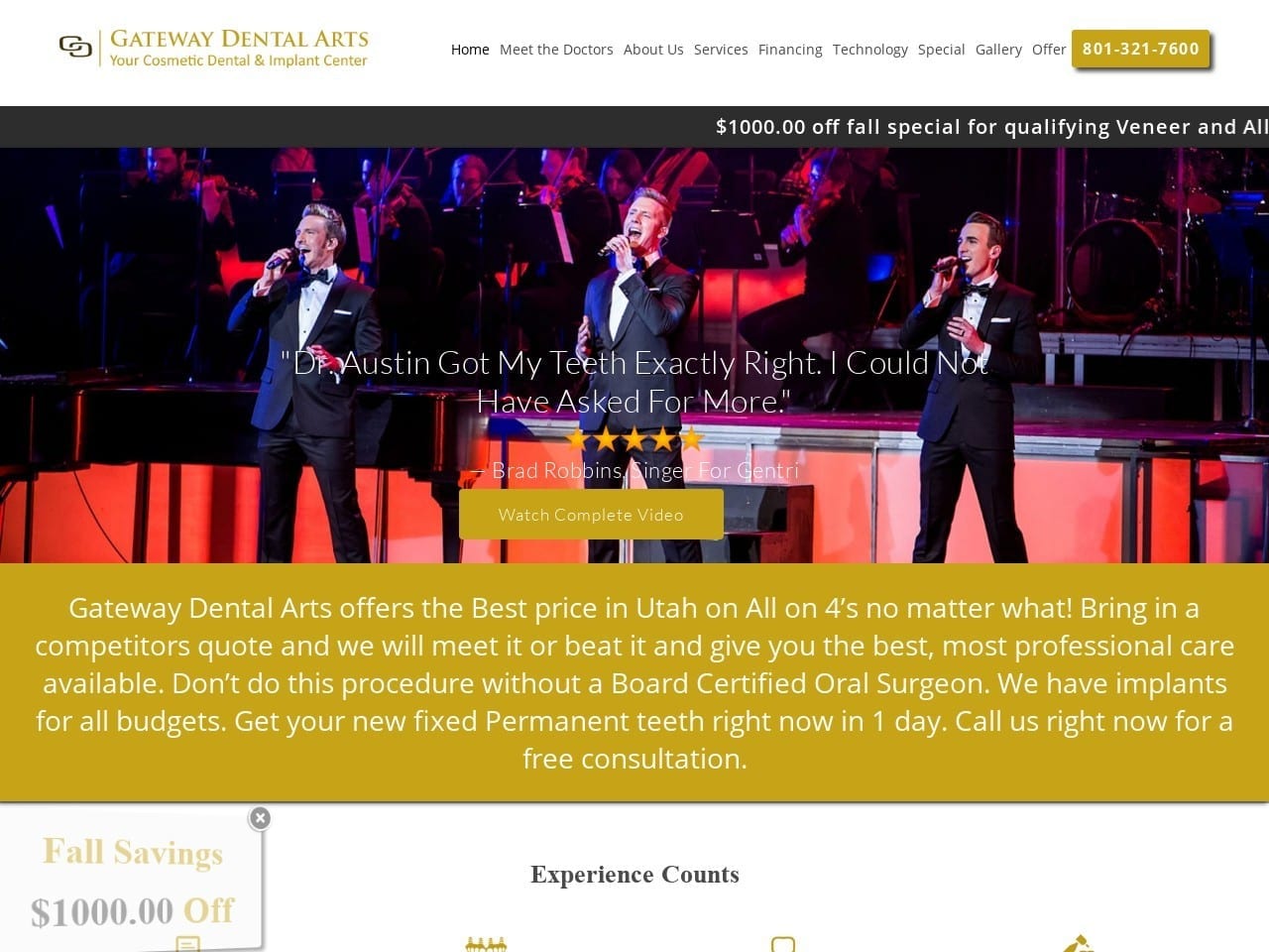 Gateway Dental Arts Richard Austin DDS Website Screenshot from gatewaydentalarts.com