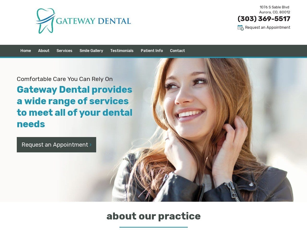 Gateway Dental Group Website Screenshot from gatewaydentalaurora.com