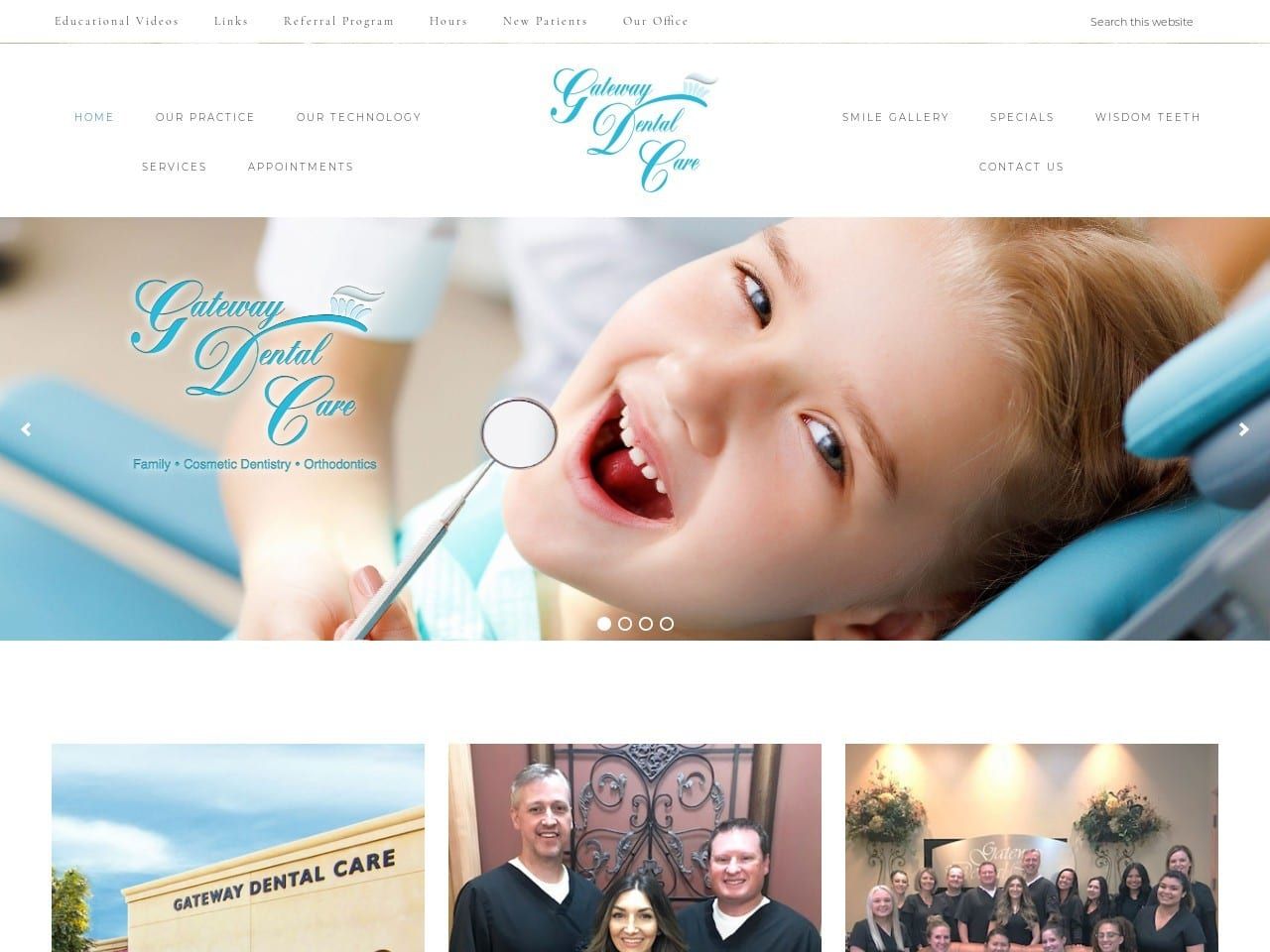 Gateway Dental Care Website Screenshot from gatewaydentalcare.net