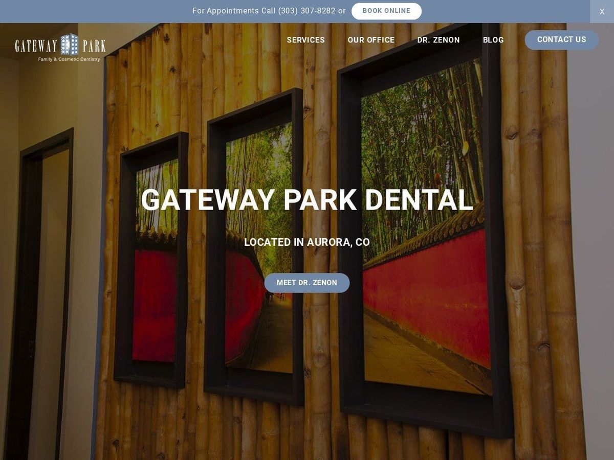 Dr. Joshua C. Zenon DDS Website Screenshot from gatewayparkdental.com