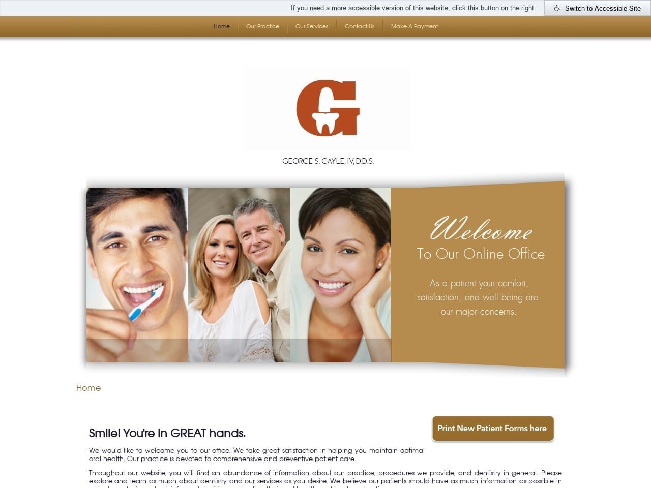 Dr. George S. Gayle IV DDS Website Screenshot from gayledental.com