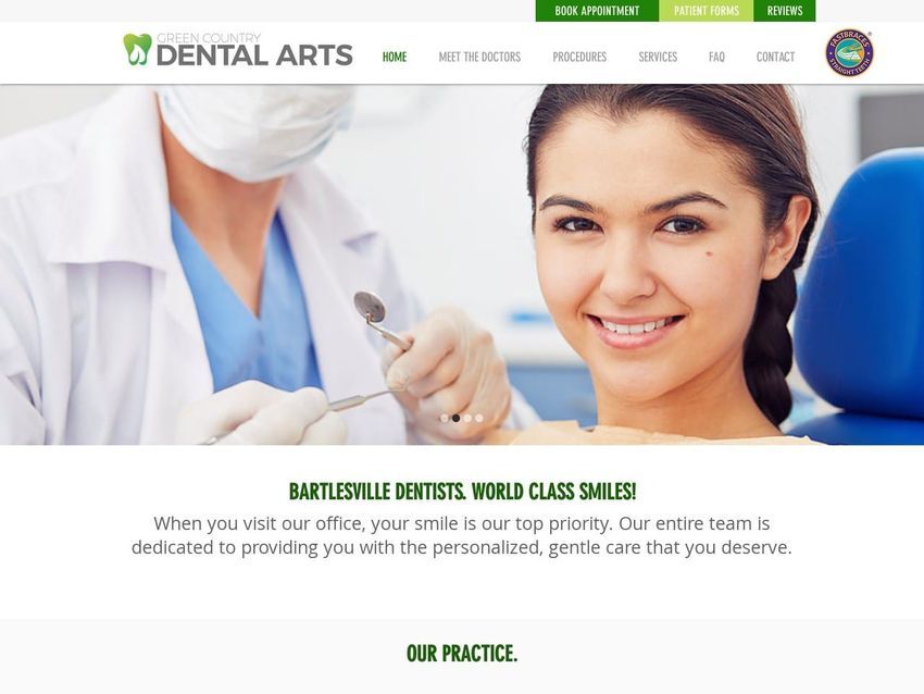 Green Country Dental Arts Of Catoosa Website Screenshot from gcdapc.com