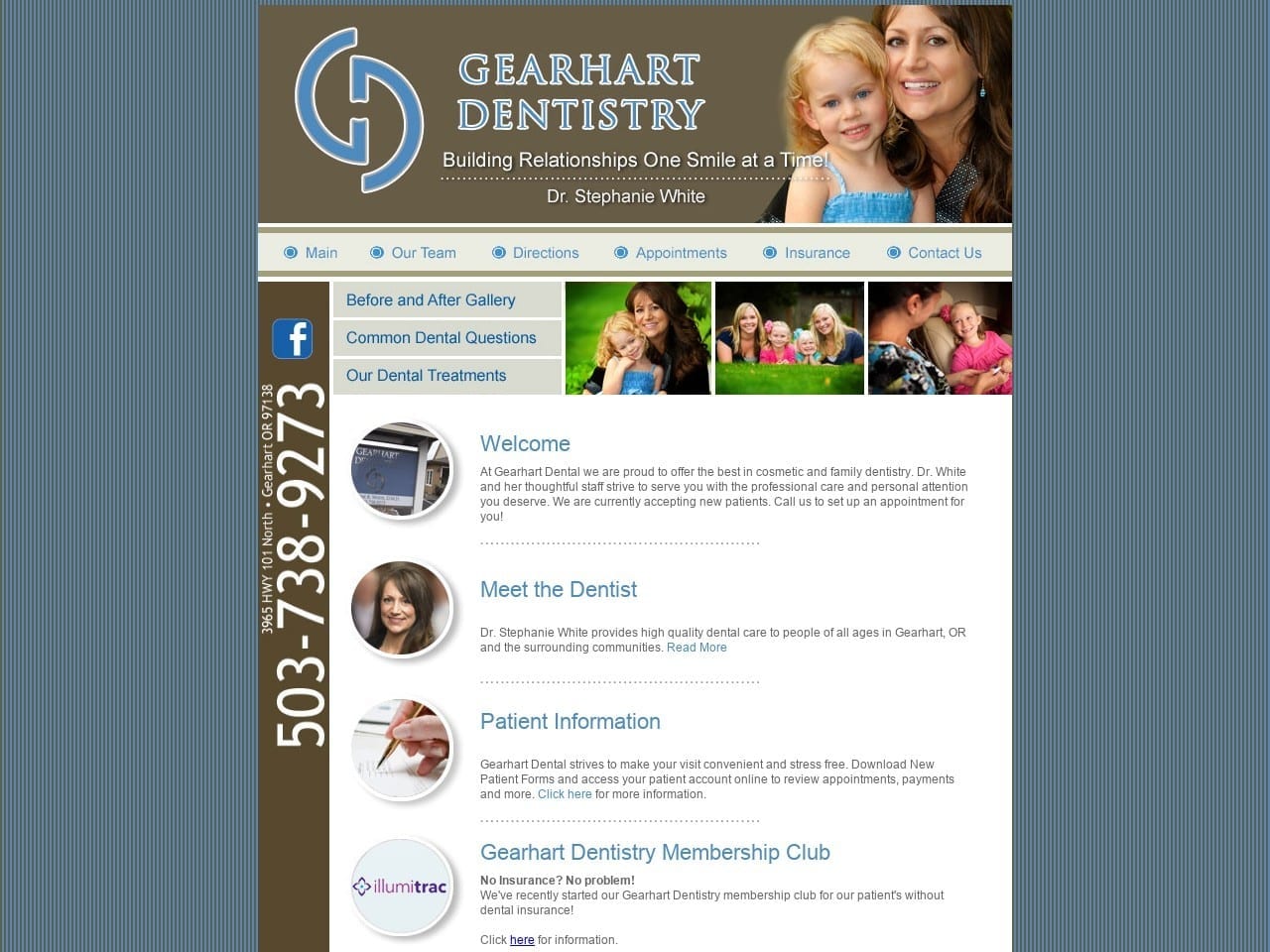 Gearhart Dentistry White Stephanie R DDS Website Screenshot from gearhartdentistry.com