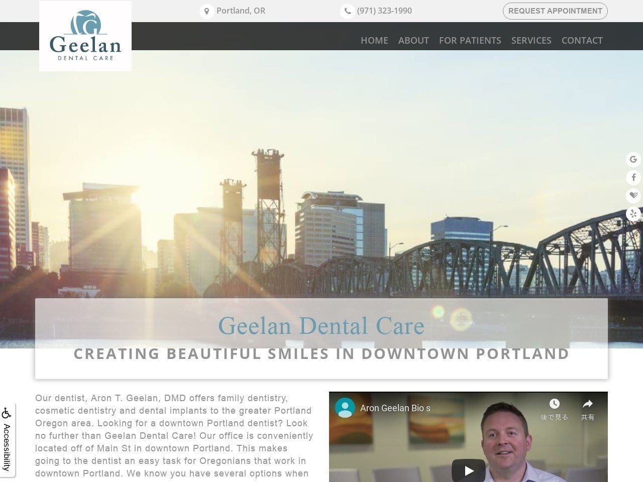 Geelan Dental Care Website Screenshot from geelandental.com