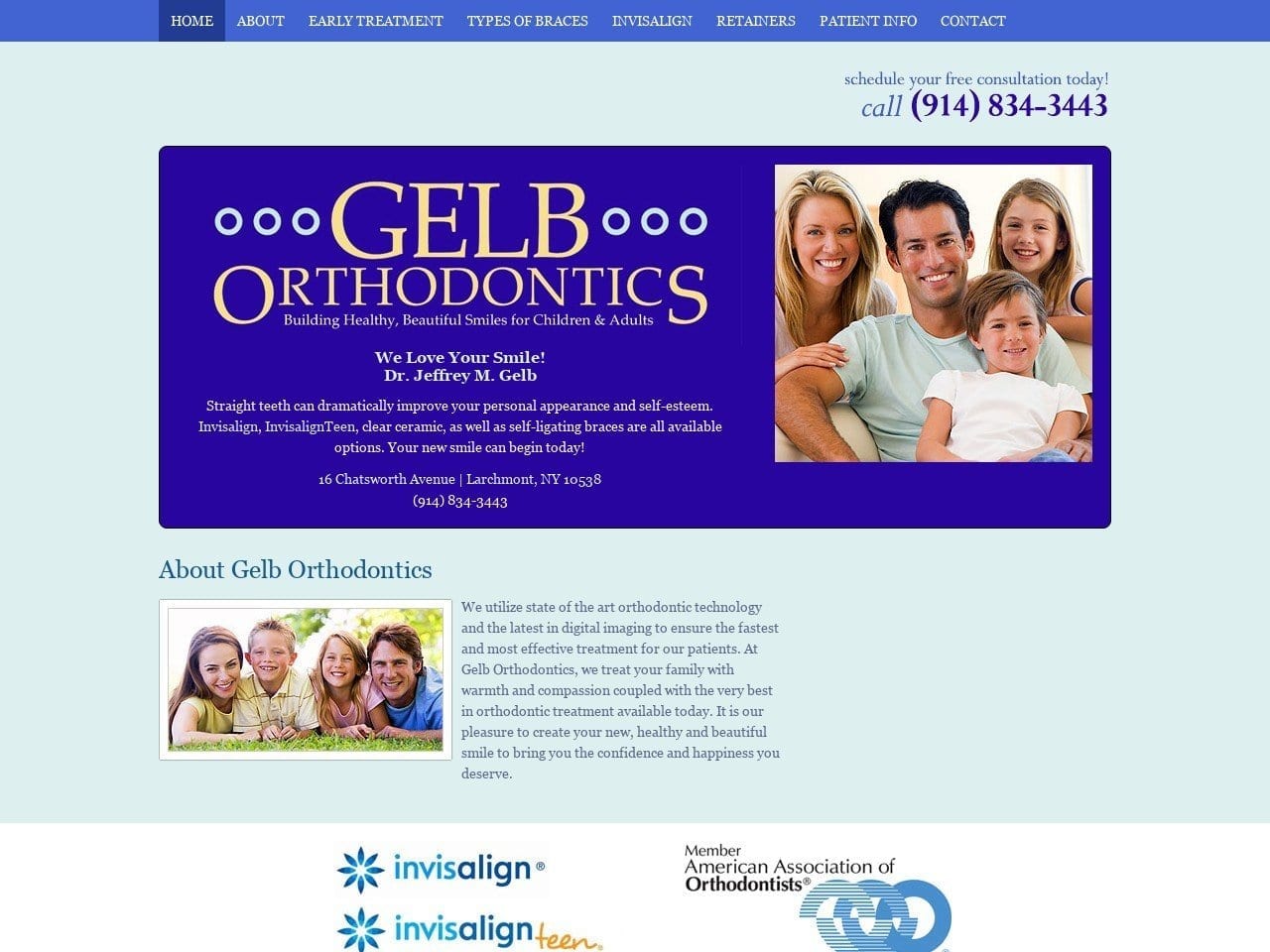 Gelb Orthodontics Website Screenshot from gelbortho.com