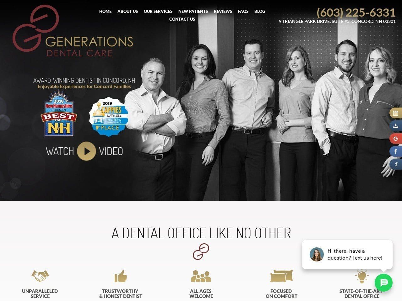 Generations Dental Care Binder Christopher DMD Website Screenshot from generationsdental.com