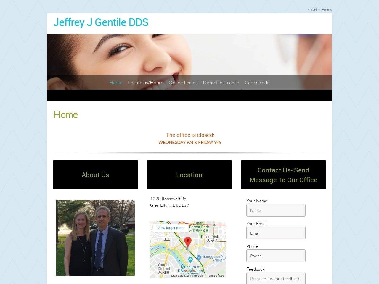 Dr. Jeffrey J. Gentile DDS Website Screenshot from gentiledental.com