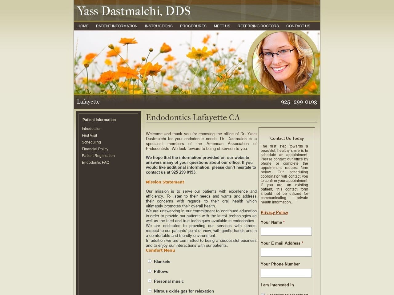 Dastmalchi Yass DDS Website Screenshot from gentle-rootcanal.com