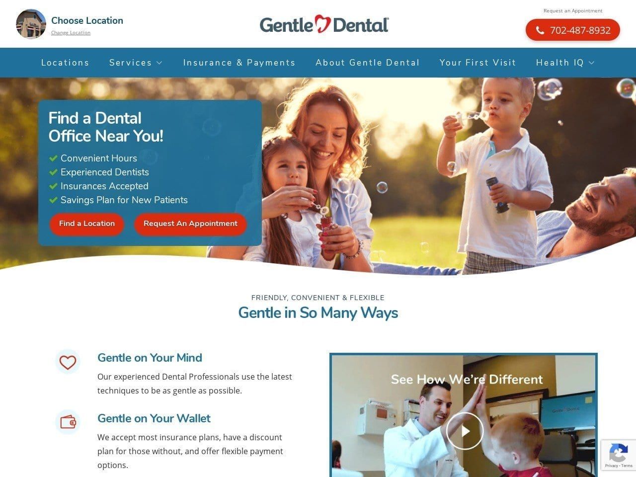 Gentle Dental Inc Website Screenshot from gentle1.com