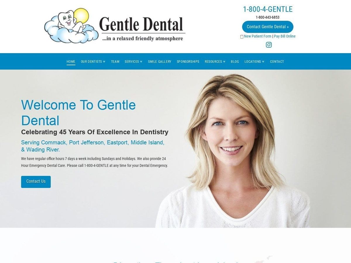 Gentle Dental Rosenblatt Richard G DDS Website Screenshot from gentledentalny.com