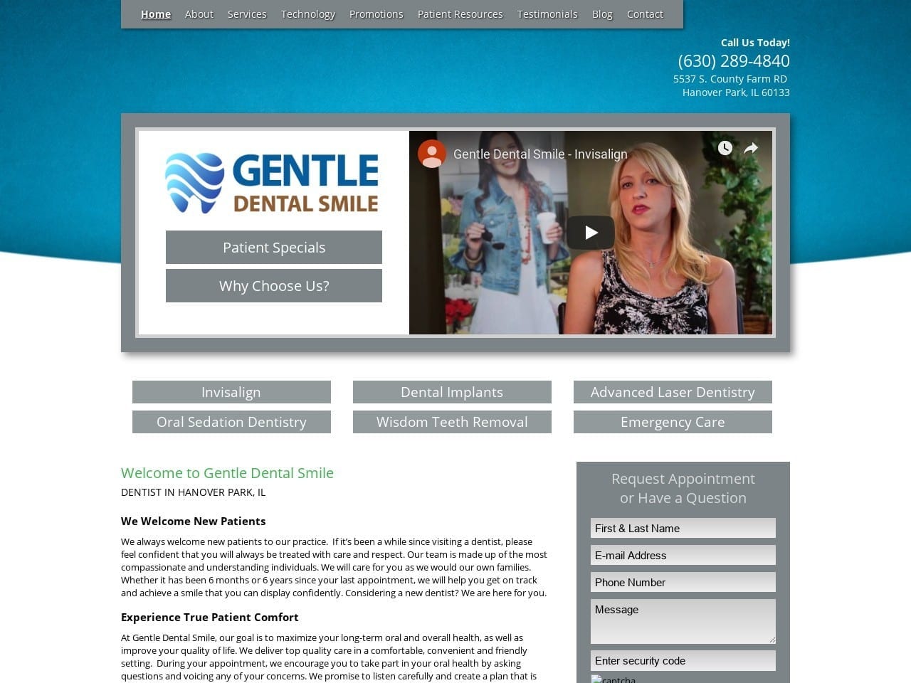 Gentle Dental Smile Website Screenshot from gentledentalsmile.com