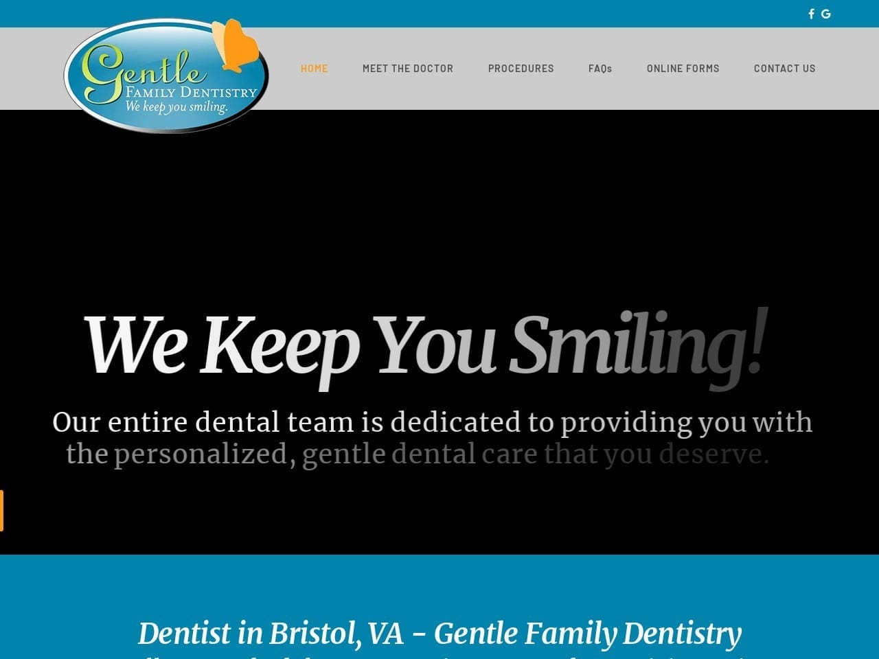 Gentle Family Dentistry Website Screenshot from gentlefamilydentistry.us