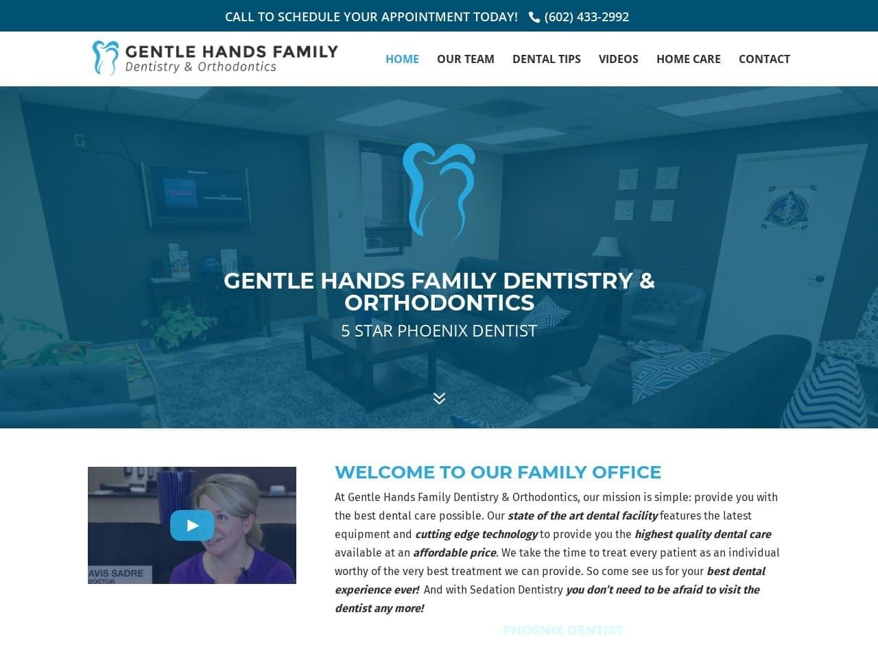 Gentle Hands Dentistry Website Screenshot from gentlehandsdentistry.com
