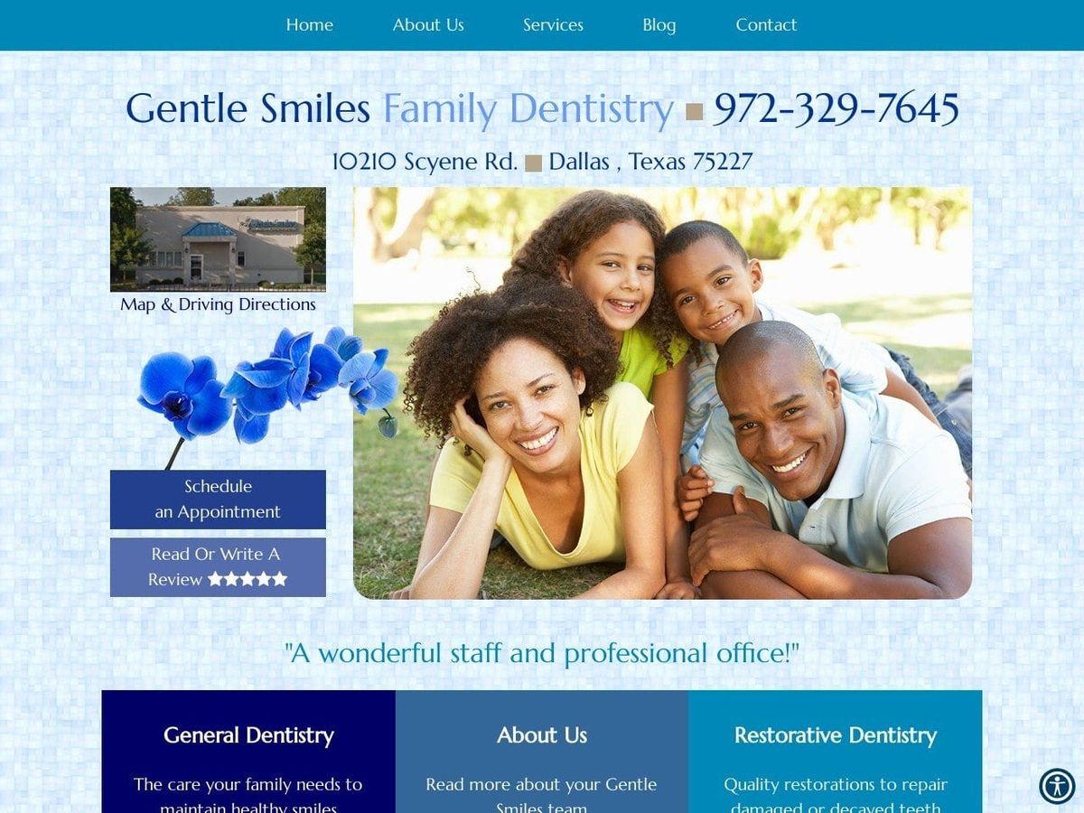 Gentle Smiles Website Screenshot from gentlesmilesdentistry.com